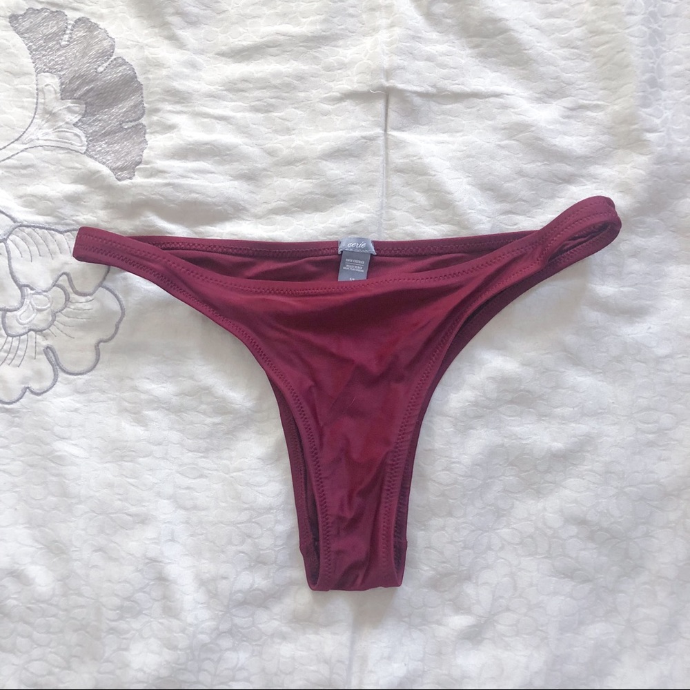 AERIE Burgundy Cheeky/Thong style bikini bottom